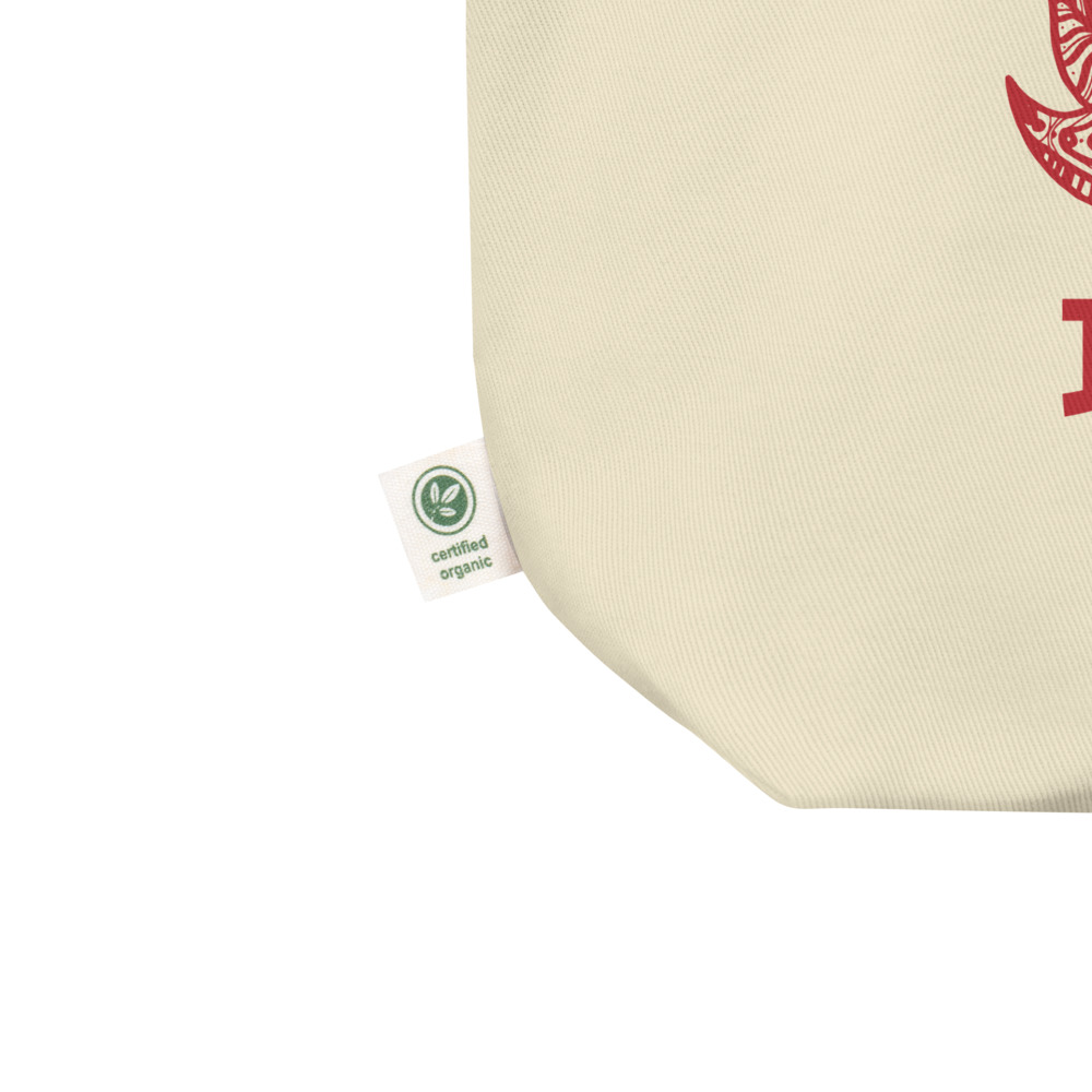 KEISO LOTU'S EYE RED. Bolsa de tela ecológica personalizada con algodón orgánico. Impresa bajo demanda